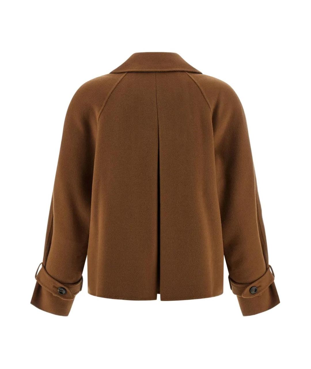 MAX MARA STUDIO Коричневое шерстяное пальто, фото 2