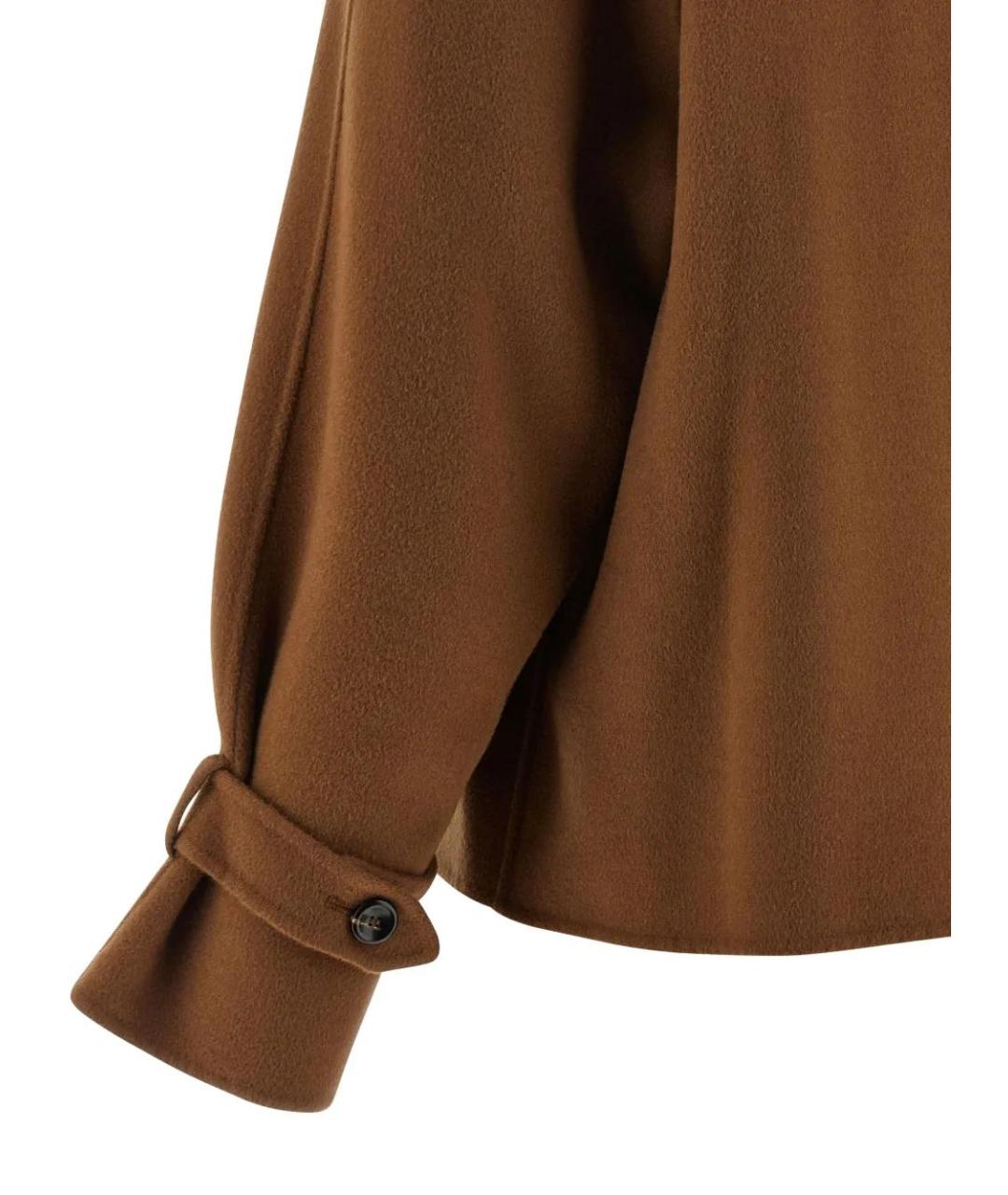 MAX MARA STUDIO Коричневое шерстяное пальто, фото 4