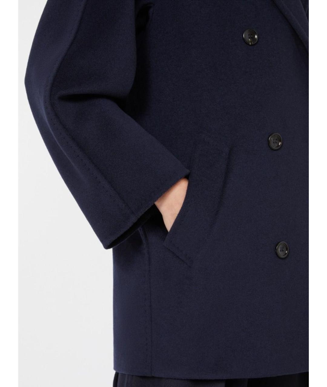 MAX MARA Темно-синее шерстяное пальто, фото 4