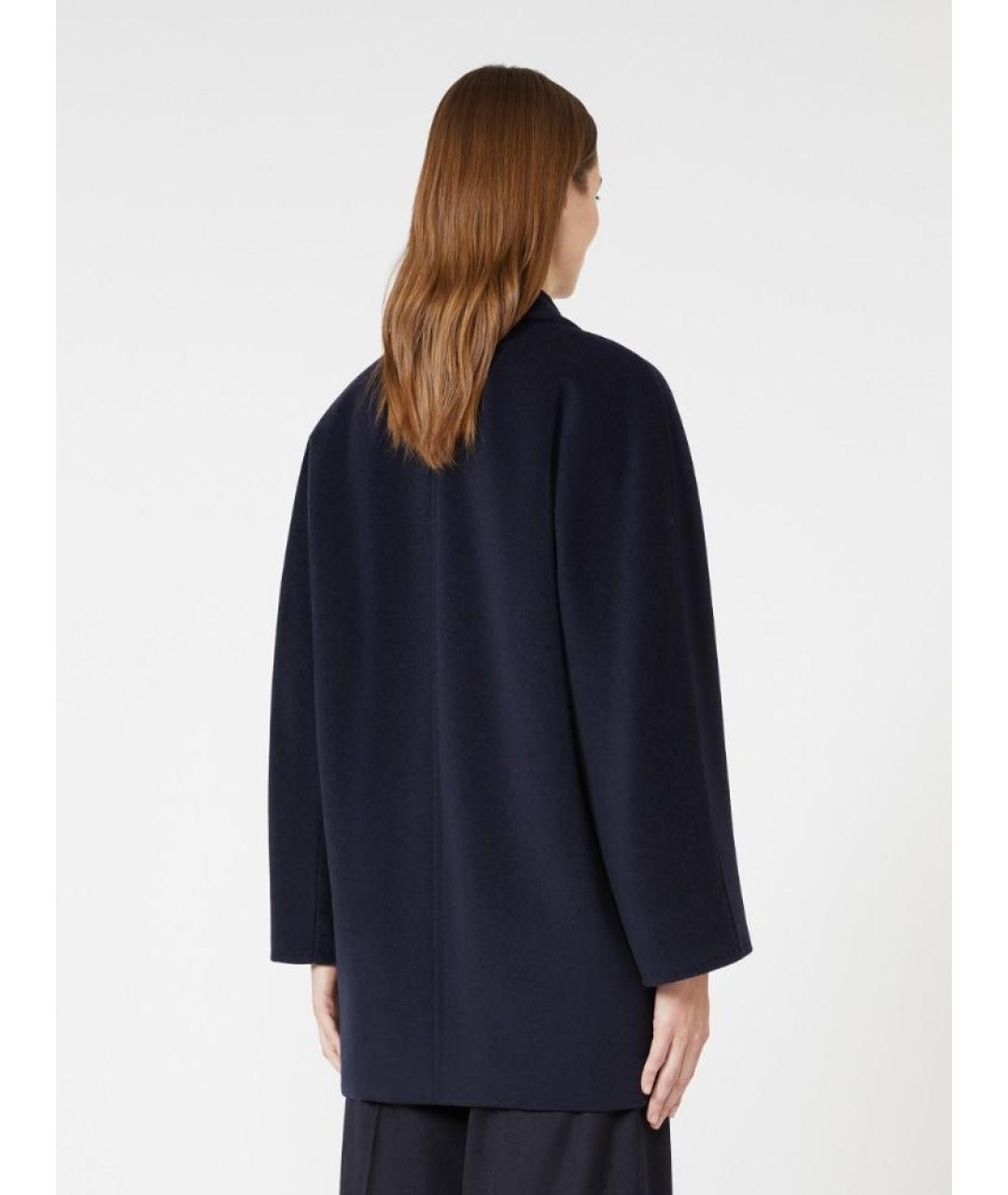 MAX MARA Темно-синее шерстяное пальто, фото 3