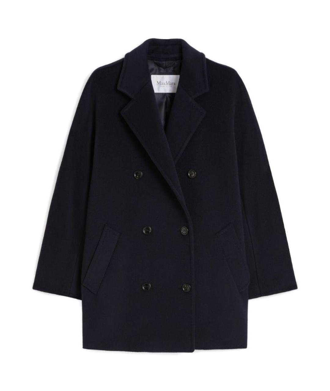 MAX MARA Темно-синее шерстяное пальто, фото 1