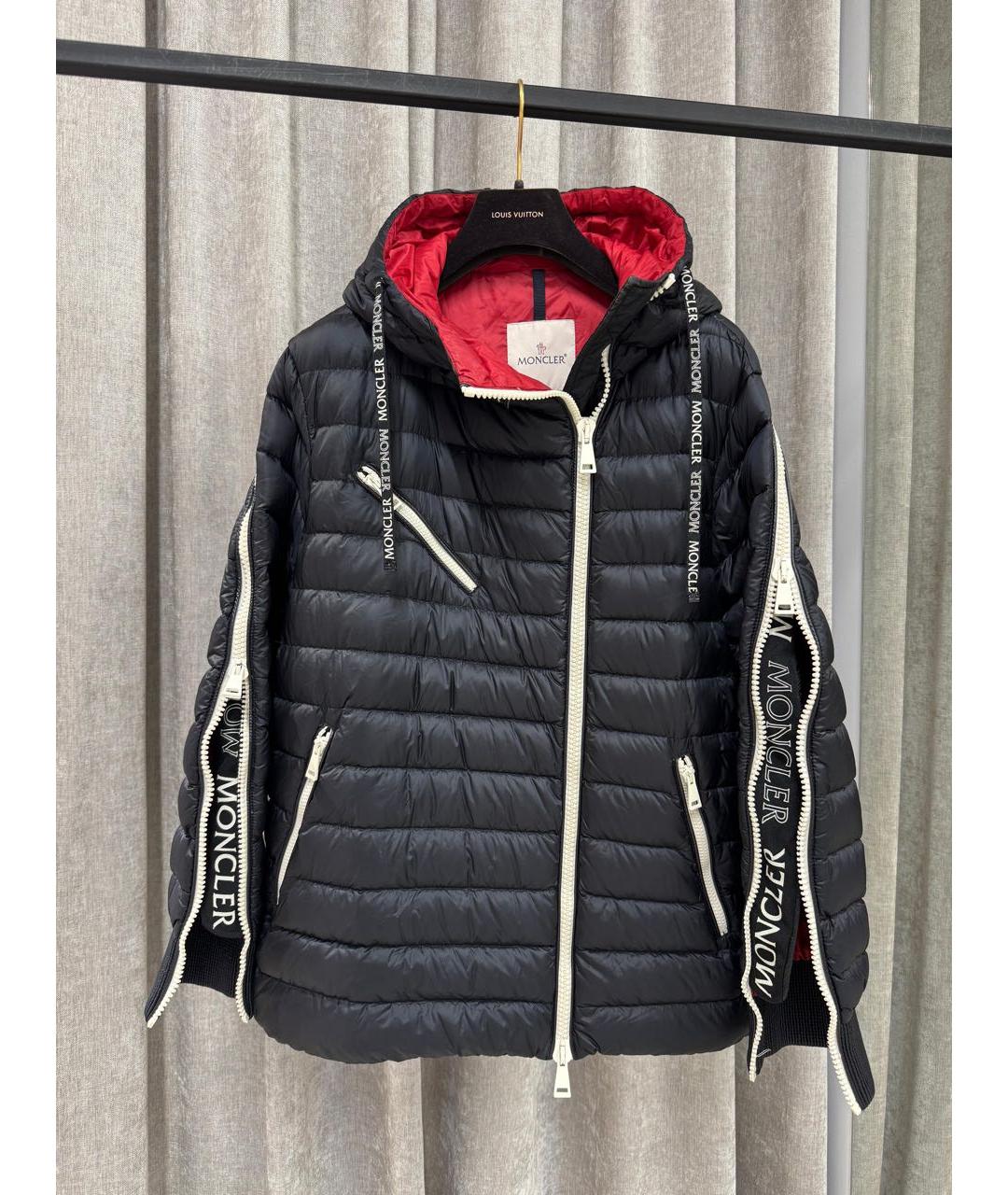 MONCLER Черная полиэстеровая куртка, фото 3