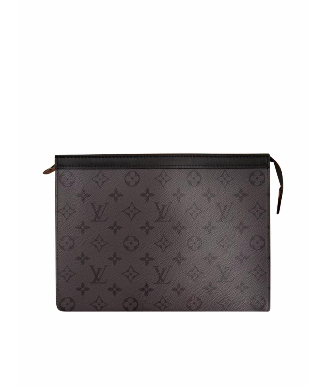 LOUIS VUITTON Серая кожаная барсетка, фото 1