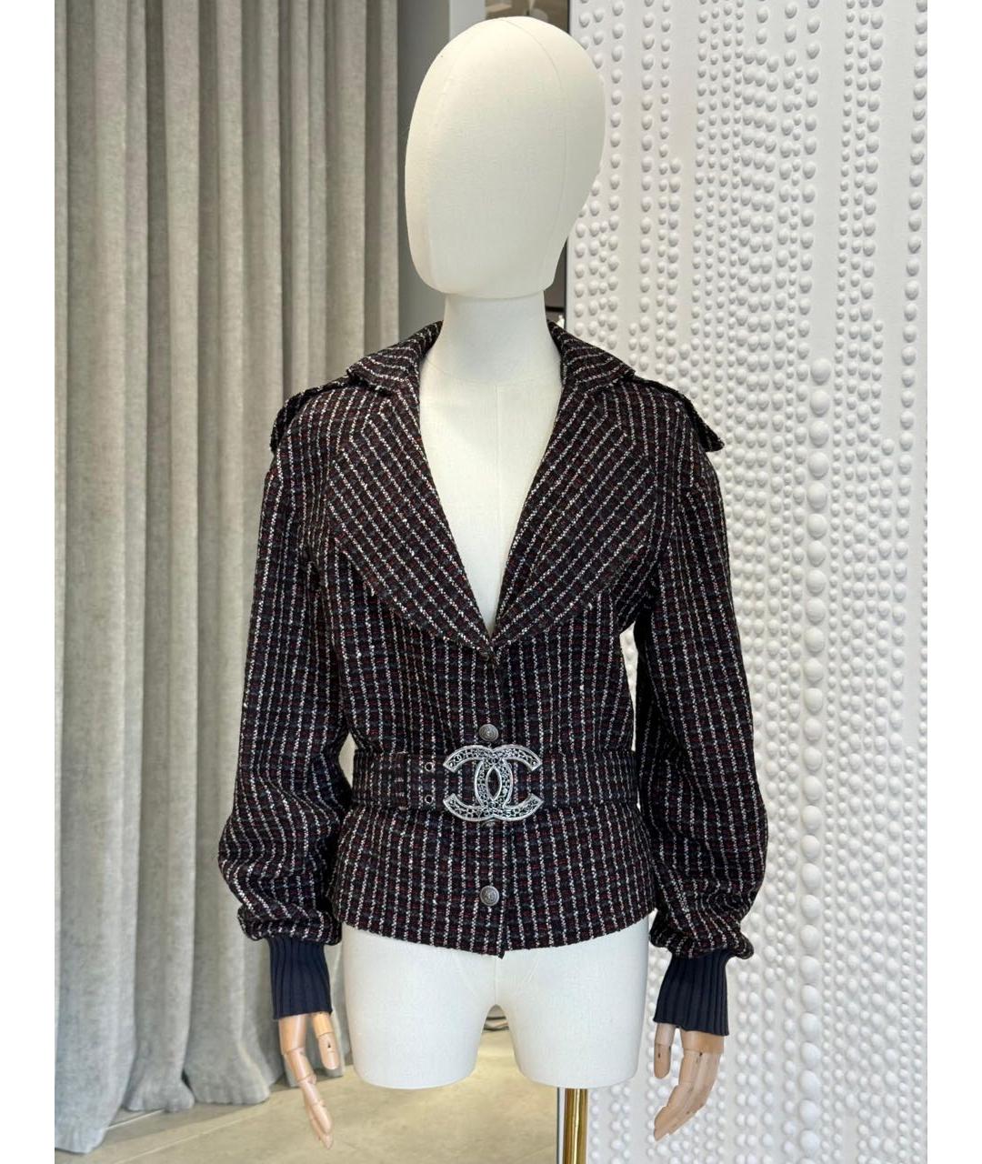 CHANEL Черный твидовый жакет/пиджак, фото 3