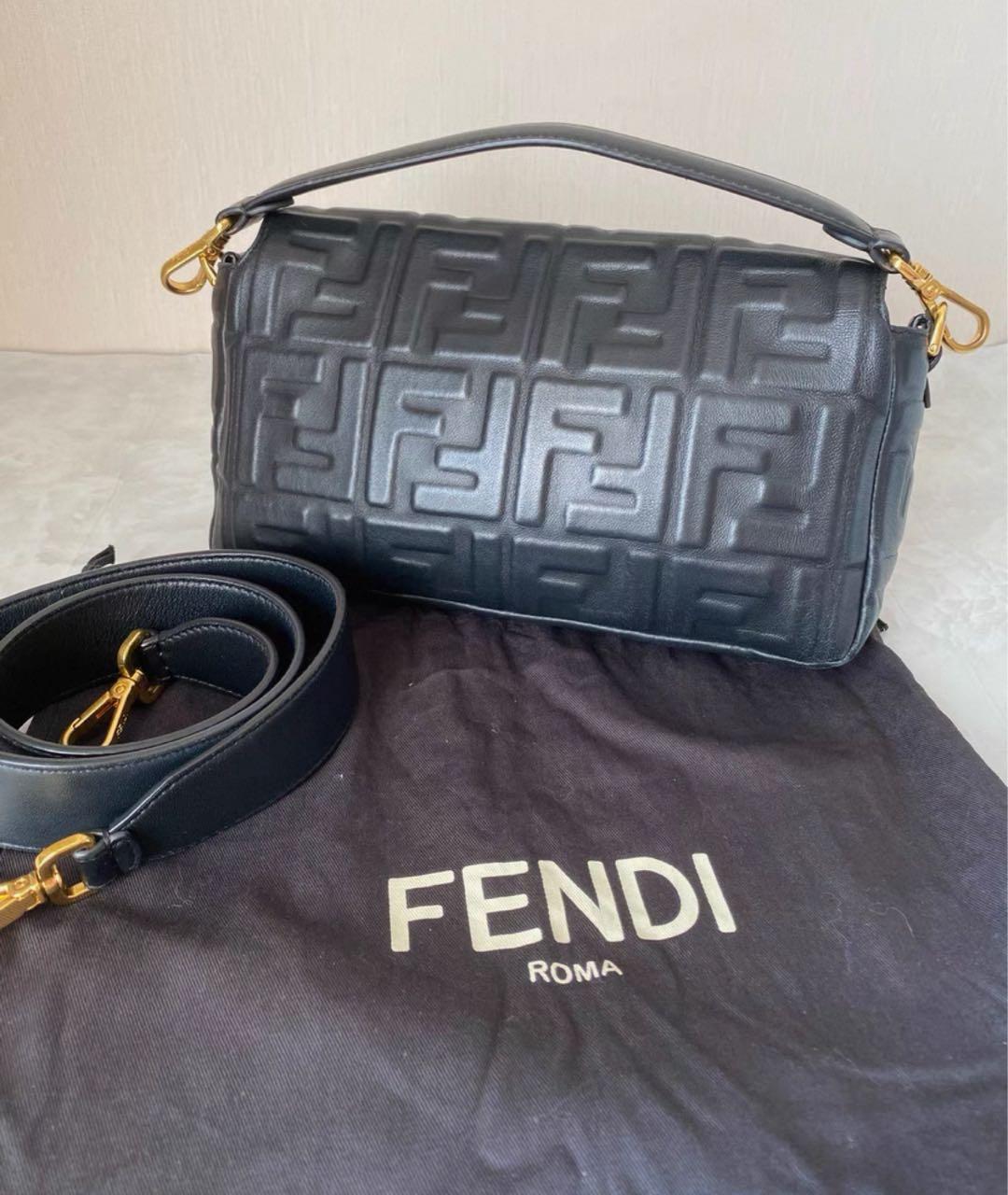 FENDI Черная кожаная сумка через плечо, фото 3
