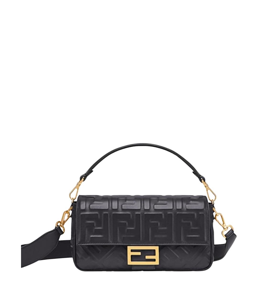 FENDI Черная кожаная сумка через плечо, фото 1