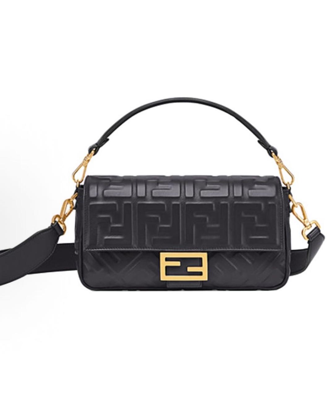 FENDI Черная кожаная сумка через плечо, фото 5