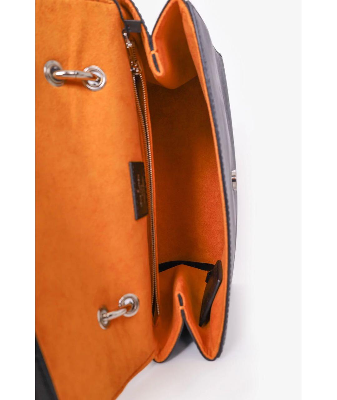 LOUIS VUITTON Черная кожаная сумка с короткими ручками, фото 4