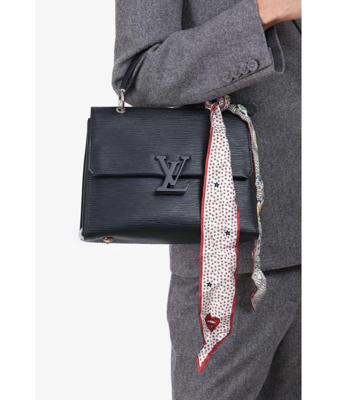 LOUIS VUITTON Черная кожаная сумка с короткими ручками, фото 7