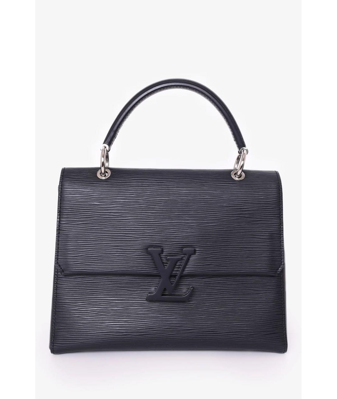 LOUIS VUITTON Черная кожаная сумка с короткими ручками, фото 8