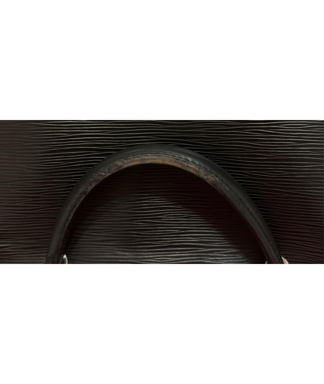 LOUIS VUITTON Черная кожаная сумка с короткими ручками, фото 6