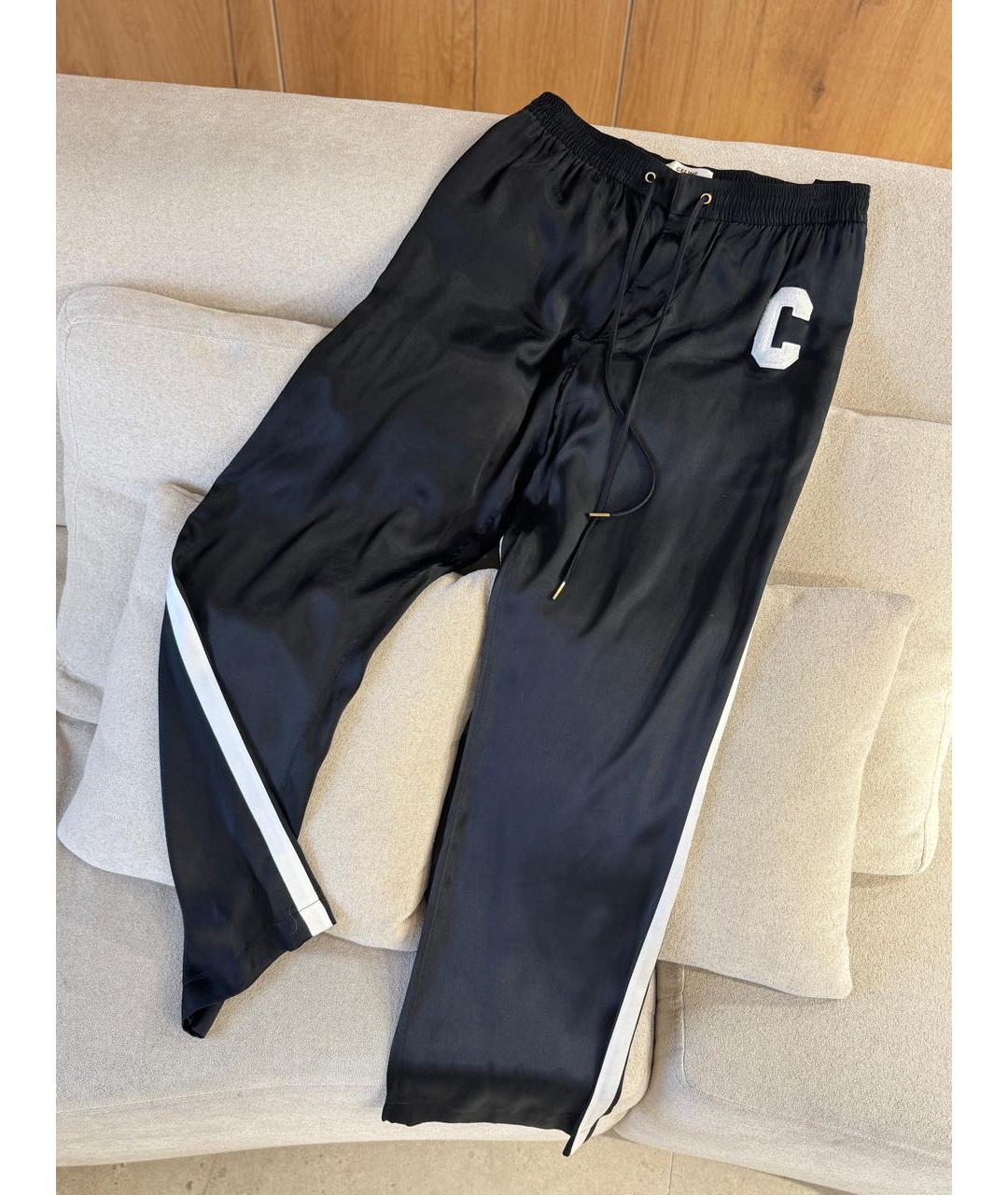 CELINE Черные хлопковые прямые брюки, фото 3