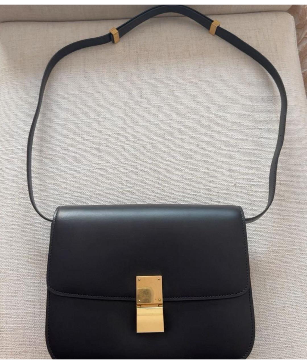 CELINE Черная кожаная сумка через плечо, фото 2