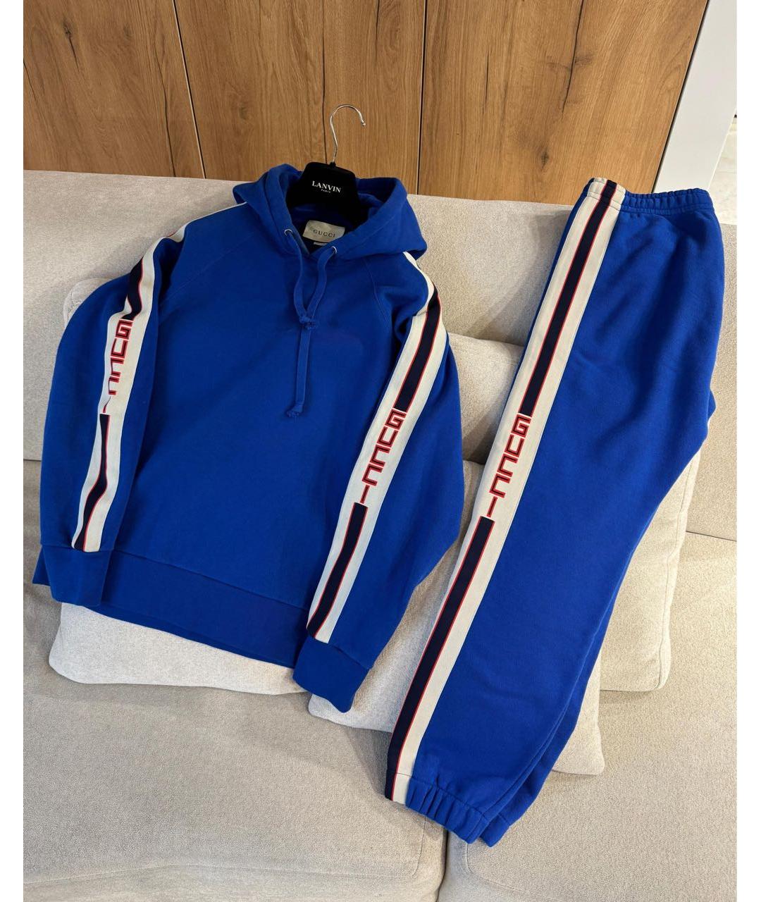GUCCI Синий хлопковый спортивные костюмы, фото 3