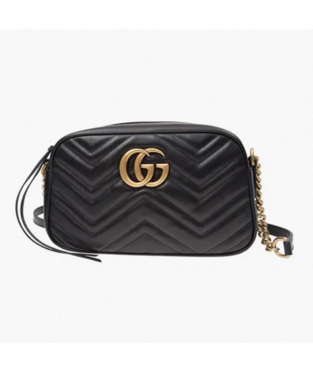 GUCCI Черная кожаная сумка через плечо, фото 5