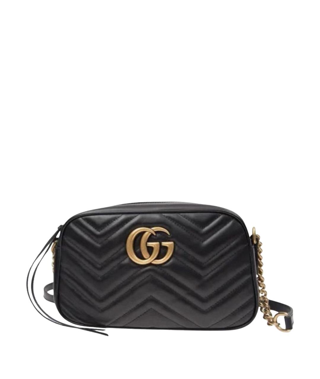 GUCCI Черная кожаная сумка через плечо, фото 1