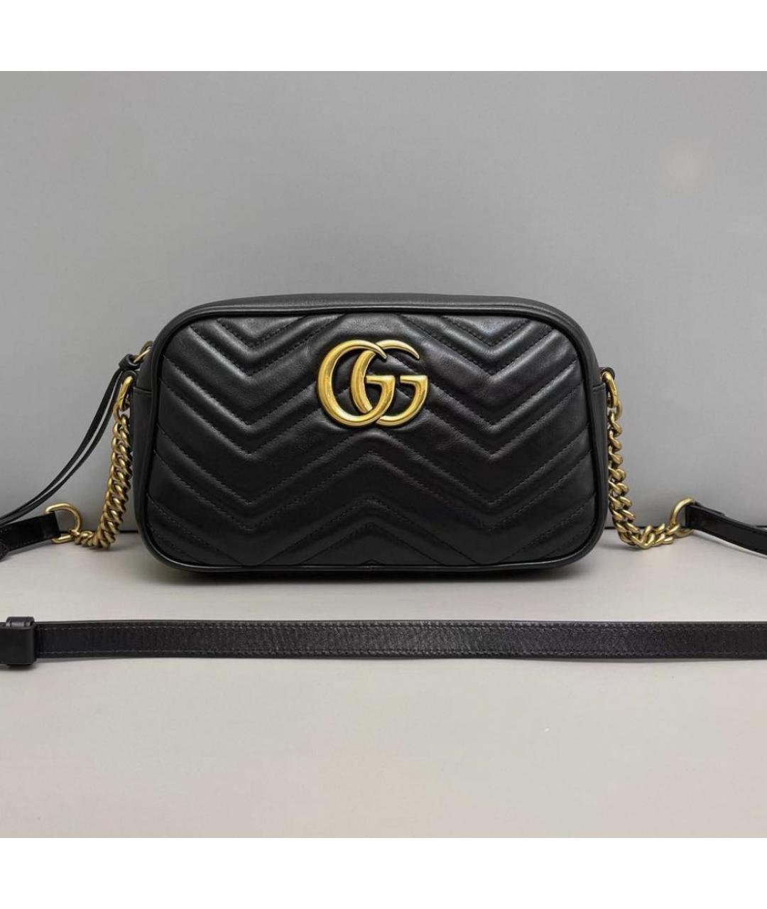 GUCCI Черная кожаная сумка через плечо, фото 2