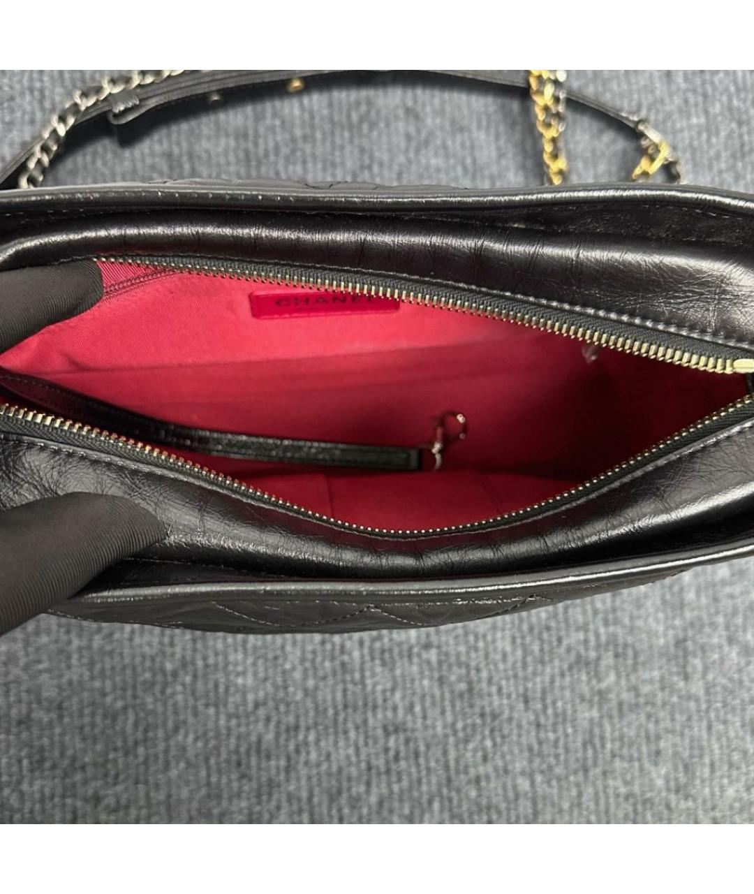 CHANEL Черная кожаная сумка через плечо, фото 5