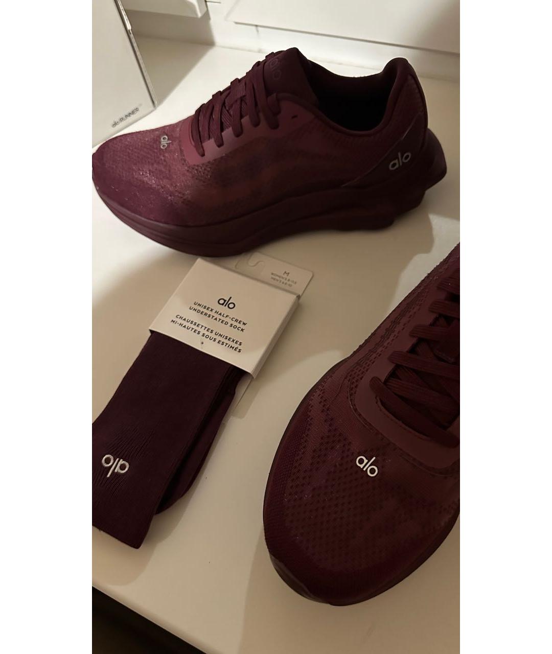 ALO YOGA Бордовые текстильные кроссовки, фото 6
