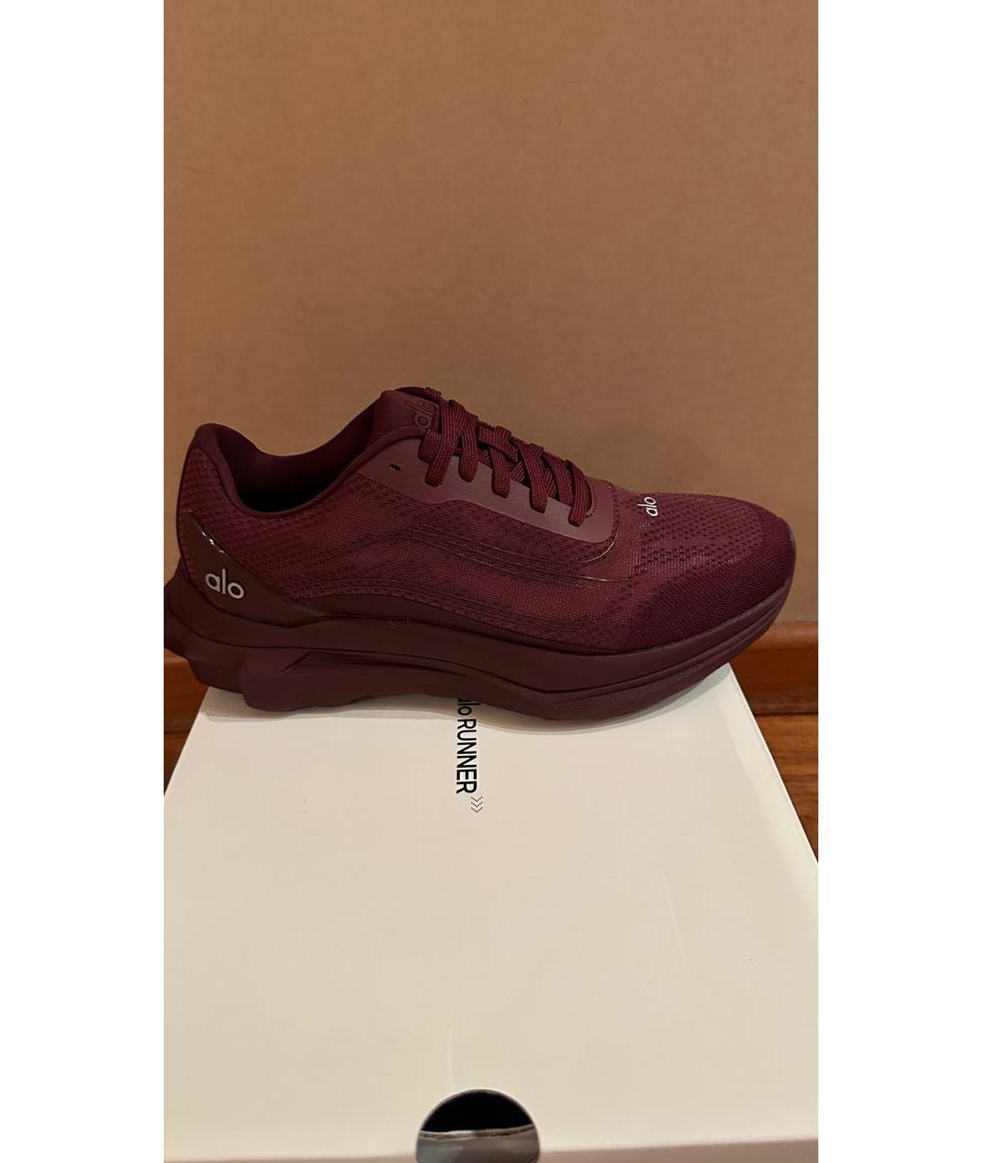 ALO YOGA Бордовые текстильные кроссовки, фото 5