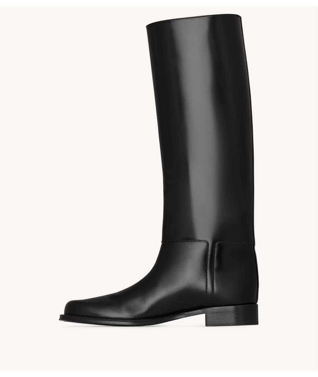 SAINT LAURENT Черные кожаные сапоги, фото 2