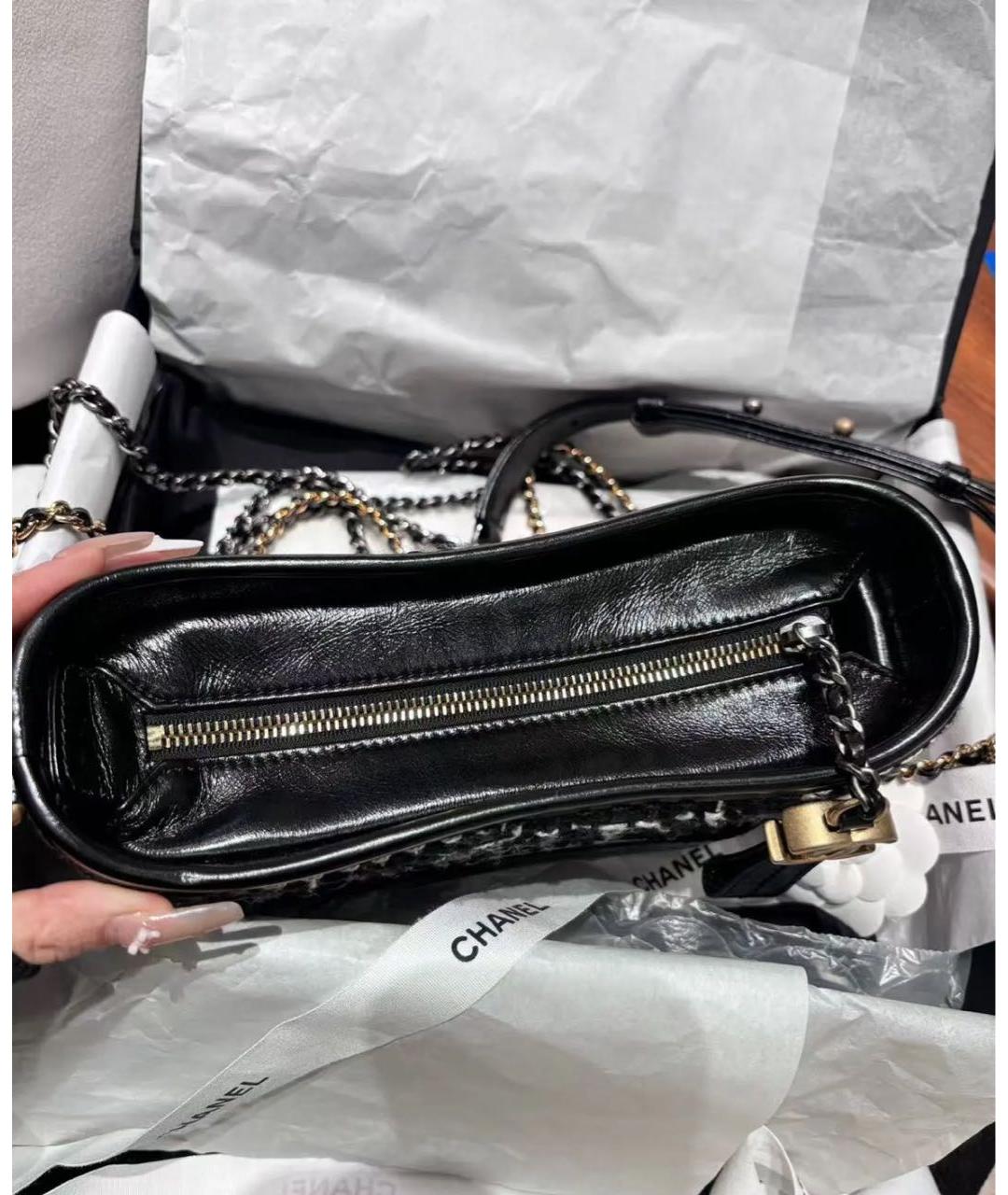 CHANEL Черная твидовая сумка через плечо, фото 4