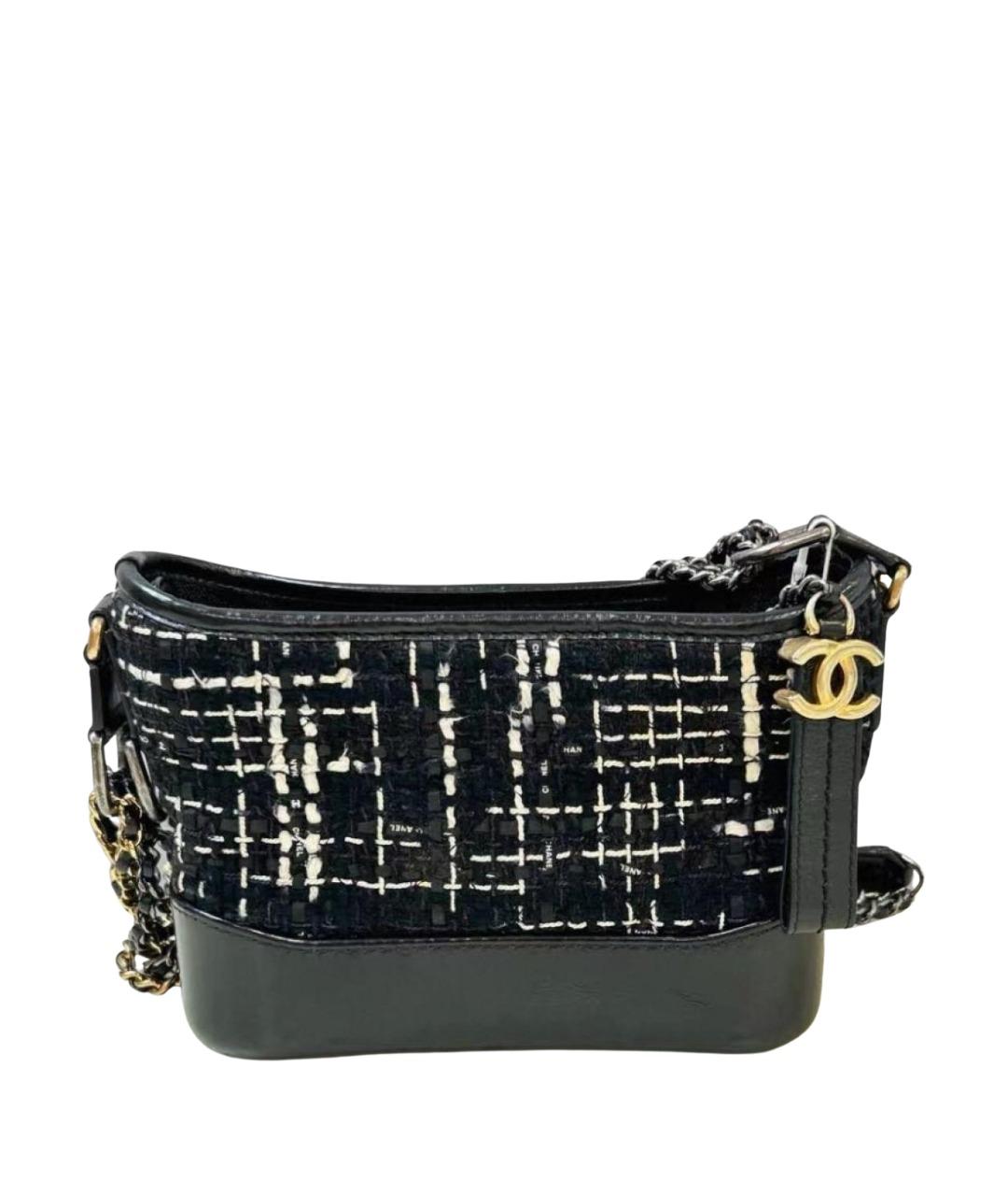 CHANEL Черная твидовая сумка через плечо, фото 1