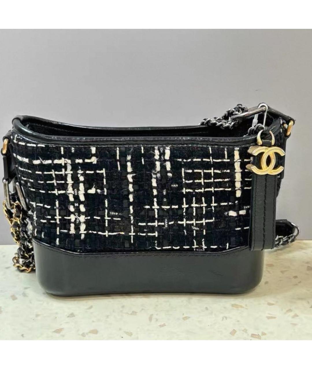 CHANEL Черная твидовая сумка через плечо, фото 6