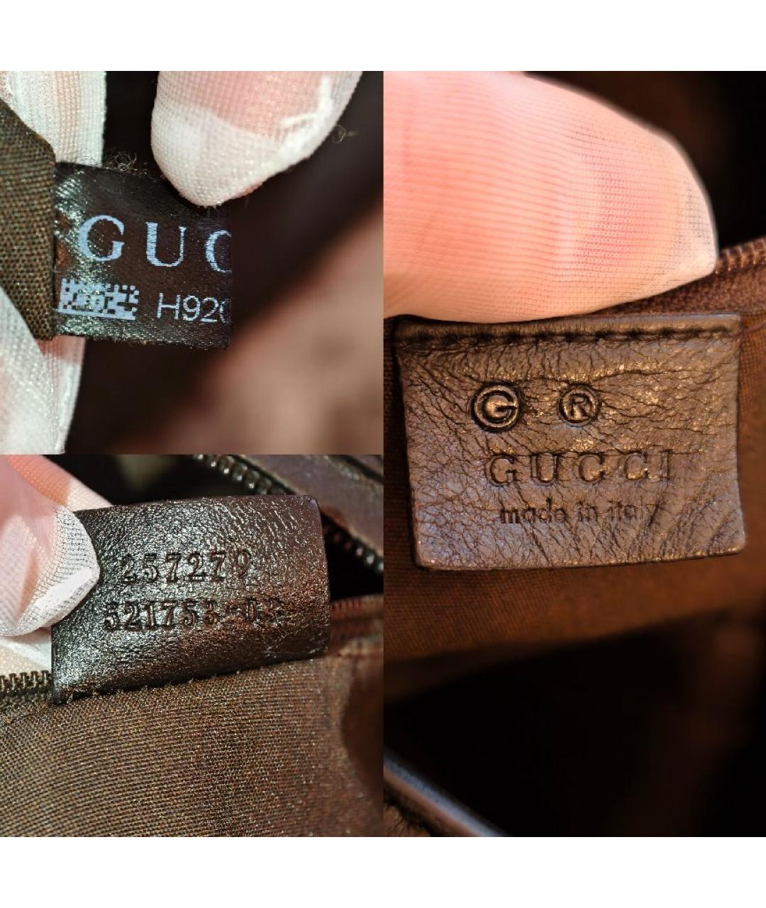 GUCCI Черная кожаная сумка с короткими ручками, фото 6