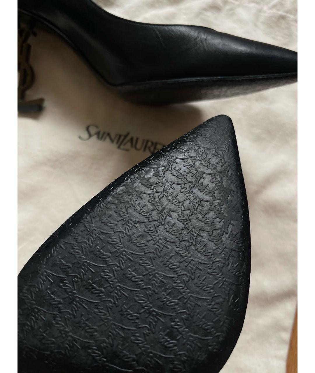 SAINT LAURENT Черные кожаные туфли, фото 5