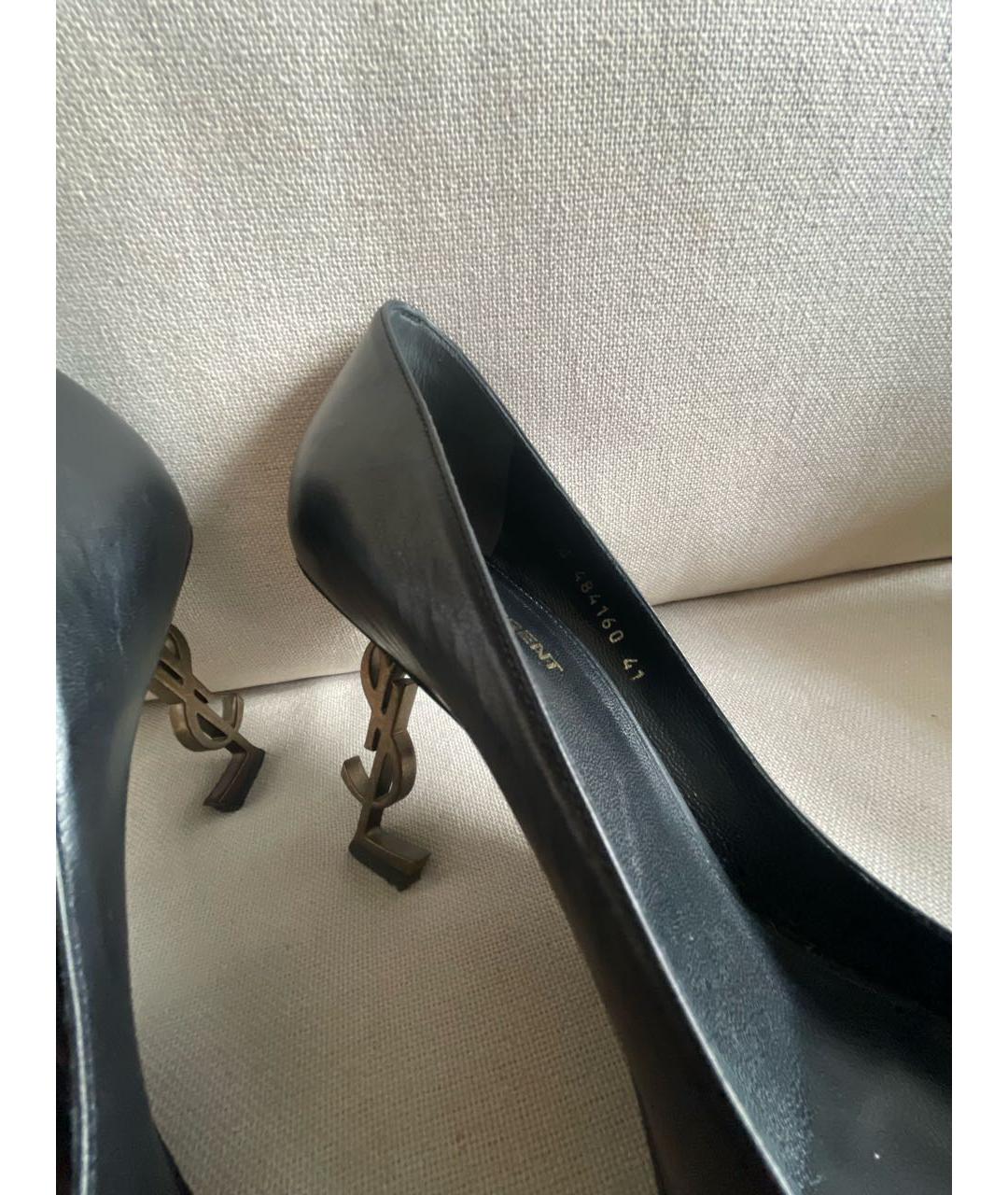 SAINT LAURENT Черные кожаные туфли, фото 7