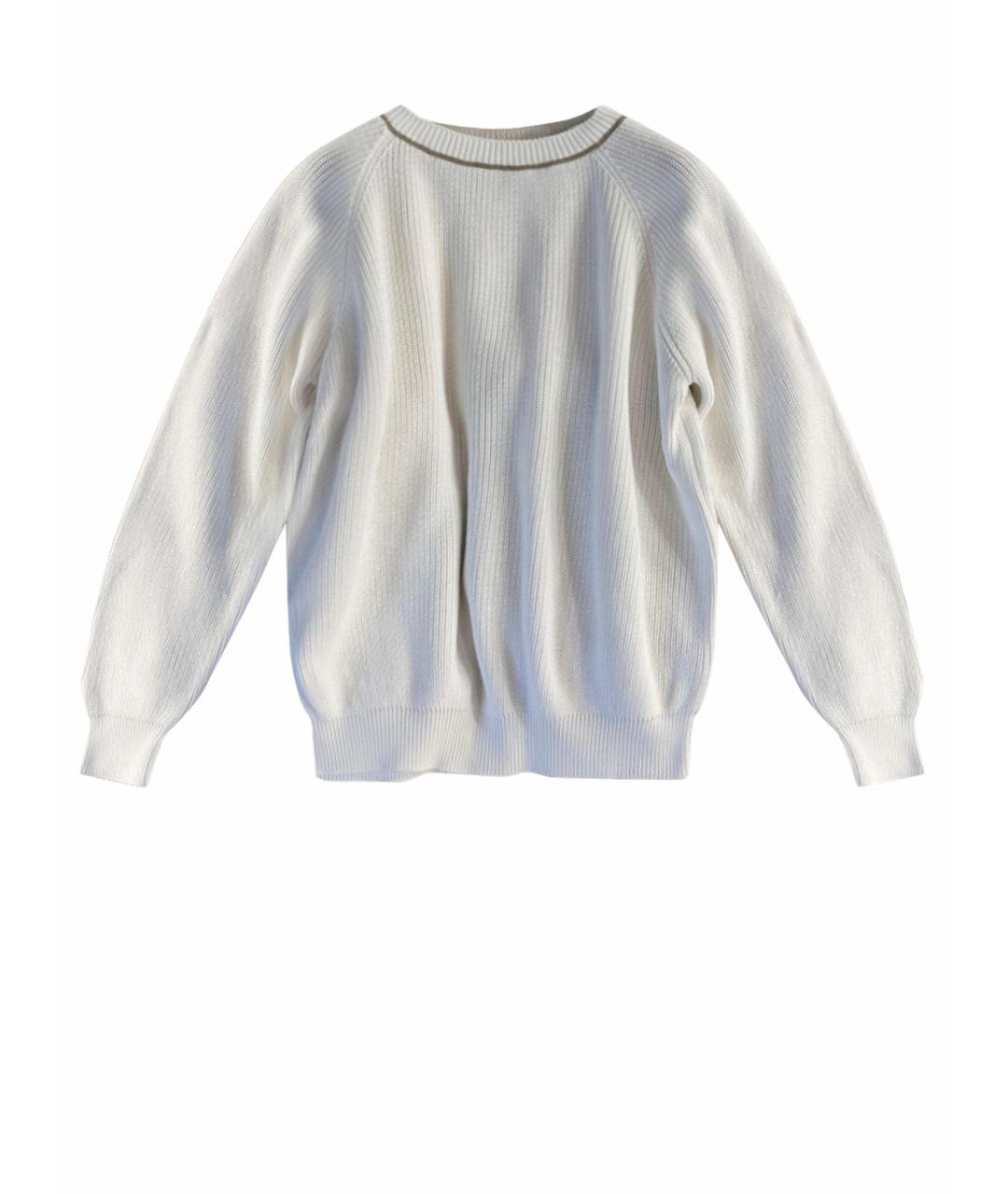 BRUNELLO CUCINELLI Белый шерстяной джемпер / свитер, фото 1