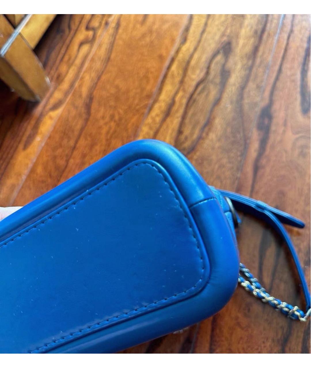 CHANEL Бирюзовая кожаная сумка через плечо, фото 5