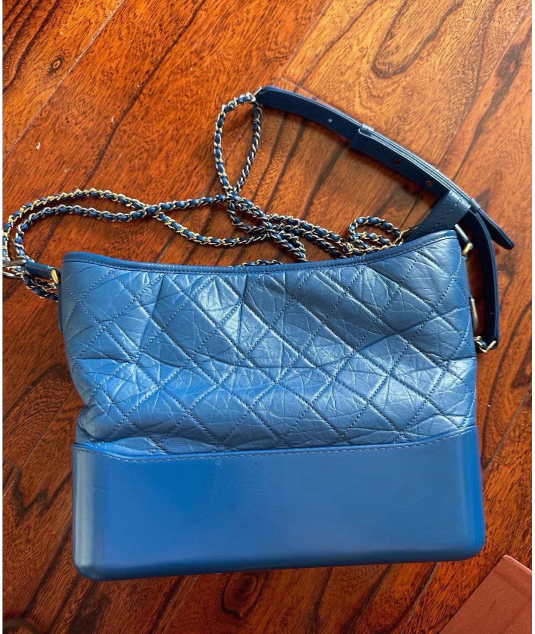 CHANEL Бирюзовая кожаная сумка через плечо, фото 2