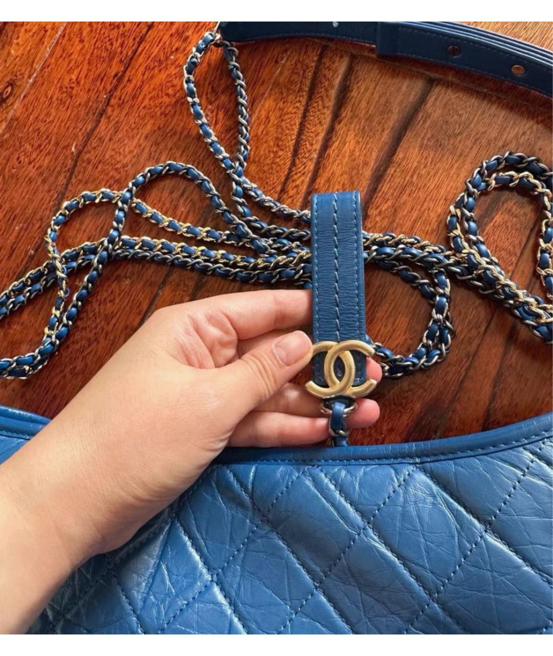 CHANEL Бирюзовая кожаная сумка через плечо, фото 3