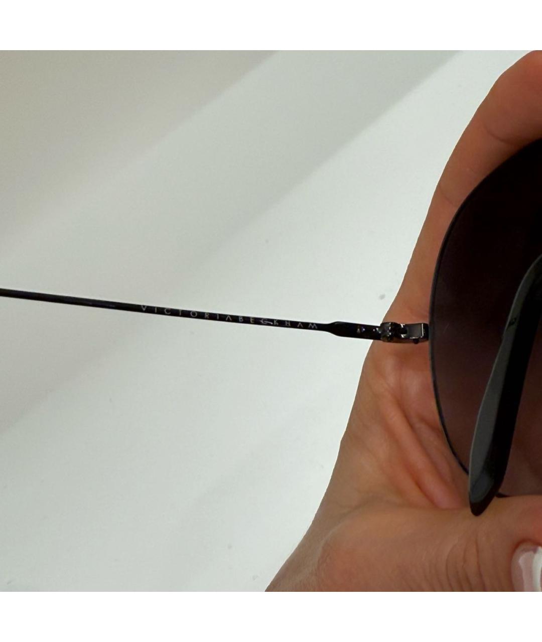VICTORIA BECKHAM Черные металлические солнцезащитные очки, фото 5