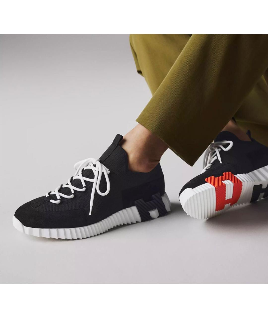 HERMES Черные низкие кроссовки / кеды, фото 3