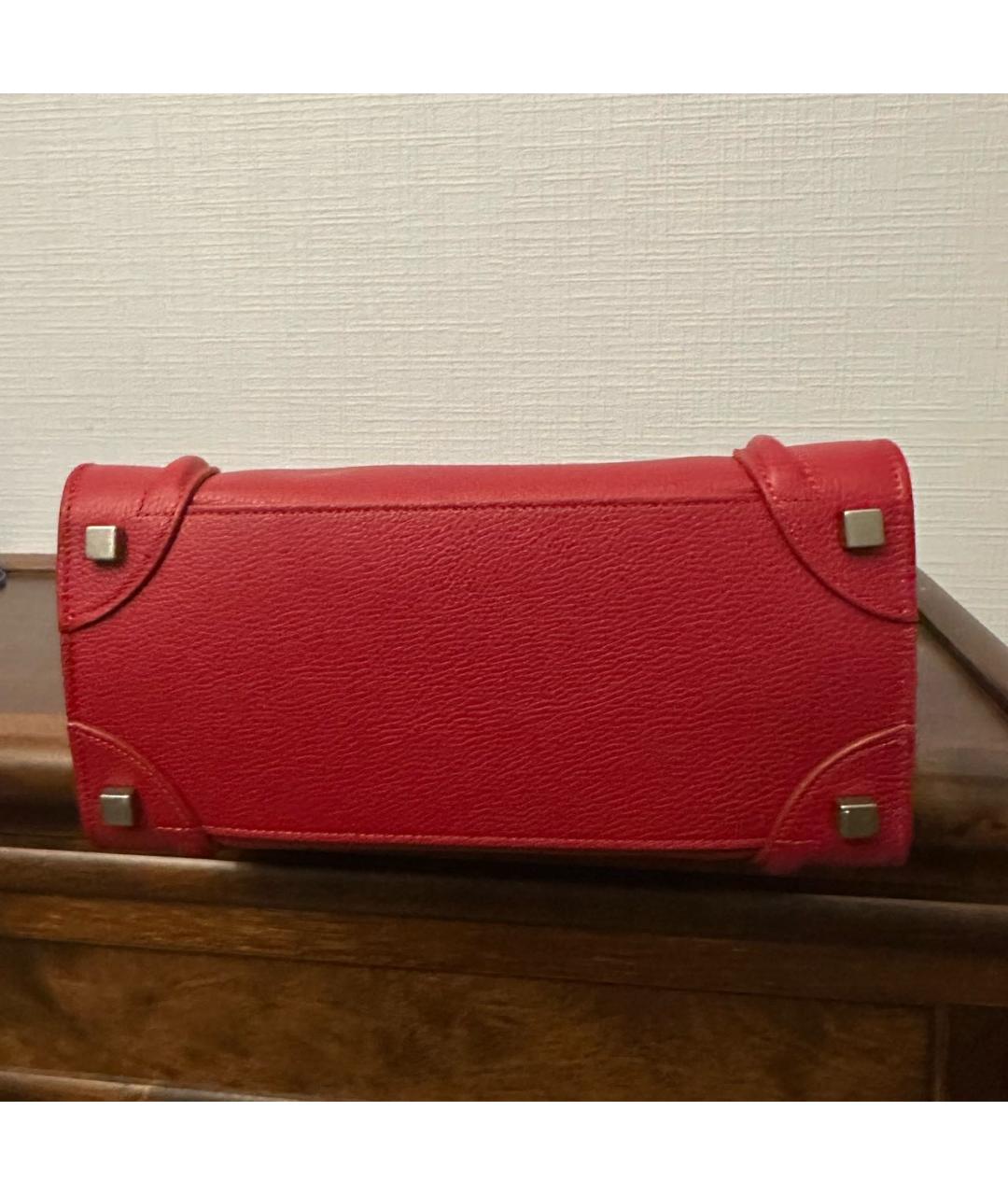 CELINE Красная кожаная сумка тоут, фото 6