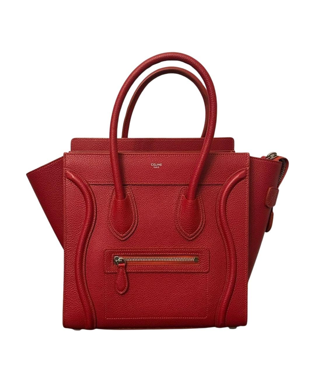 CELINE Красная кожаная сумка тоут, фото 1