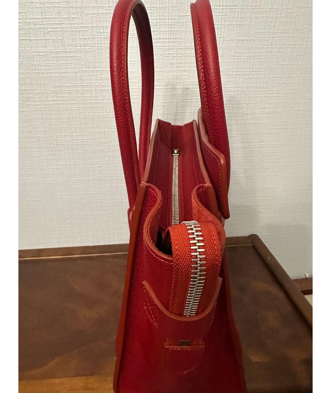 CELINE Красная кожаная сумка тоут, фото 4
