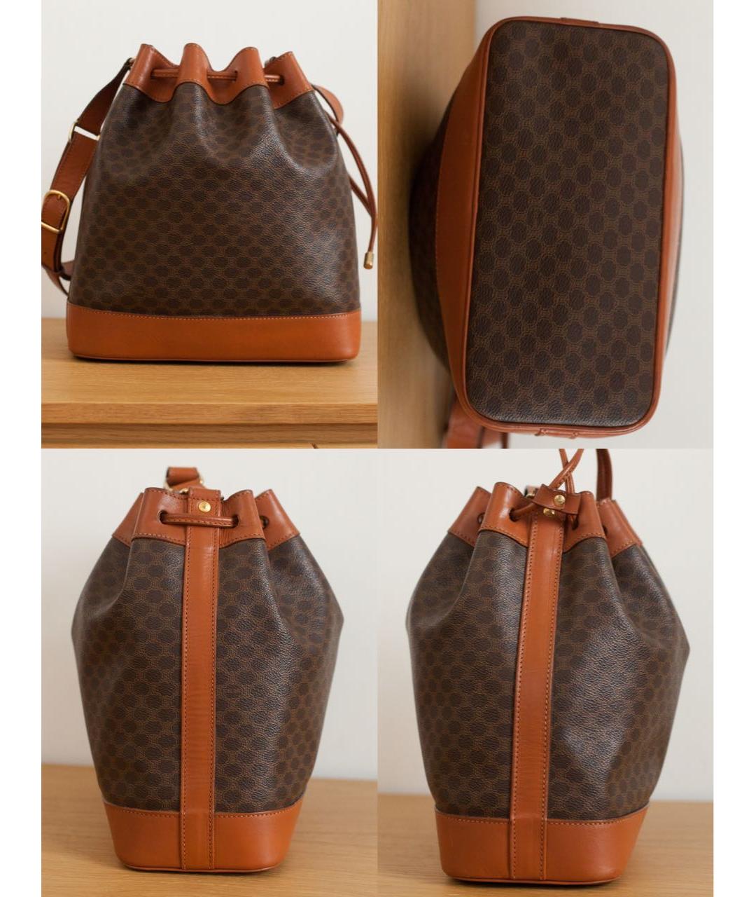 CELINE Коричневая кожаная сумка через плечо, фото 5