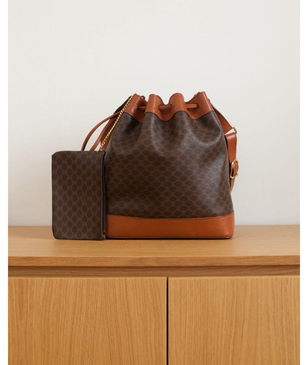 CELINE Коричневая кожаная сумка через плечо, фото 9