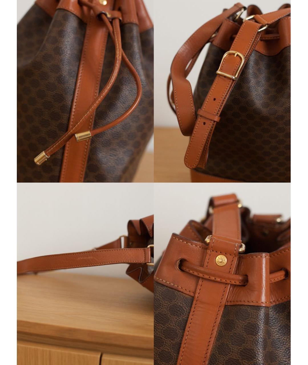 CELINE Коричневая кожаная сумка через плечо, фото 6