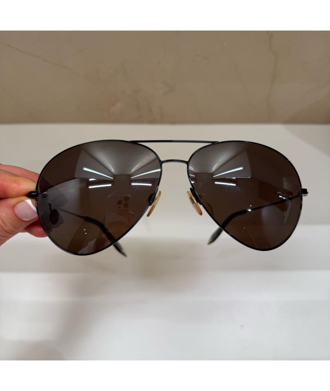 VICTORIA BECKHAM Черные металлические солнцезащитные очки, фото 2