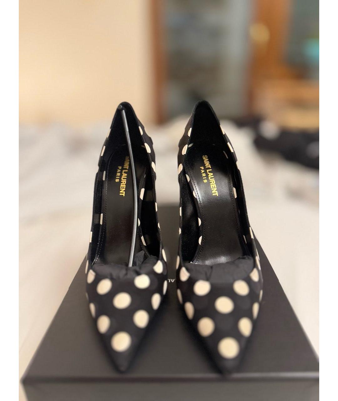 SAINT LAURENT Черные текстильные туфли, фото 2