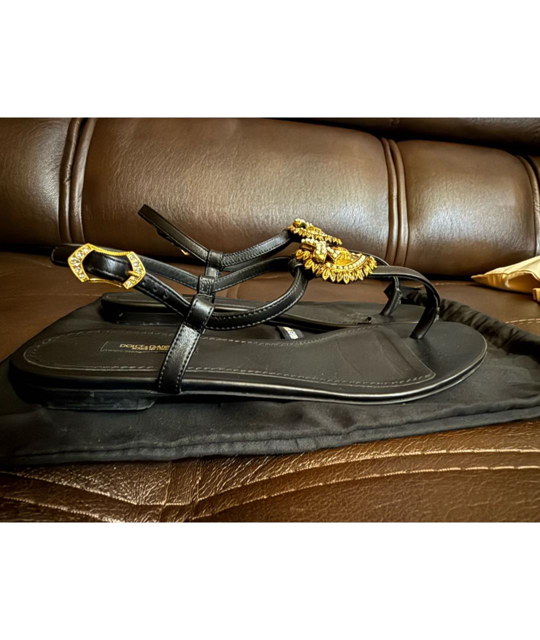 DOLCE&GABBANA Черные сандалии, фото 5