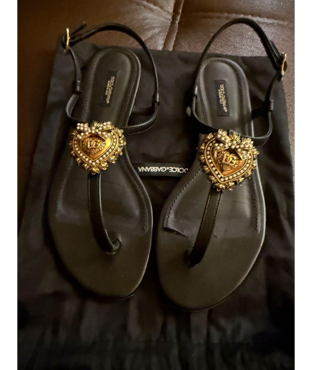 DOLCE&GABBANA Черные сандалии, фото 2