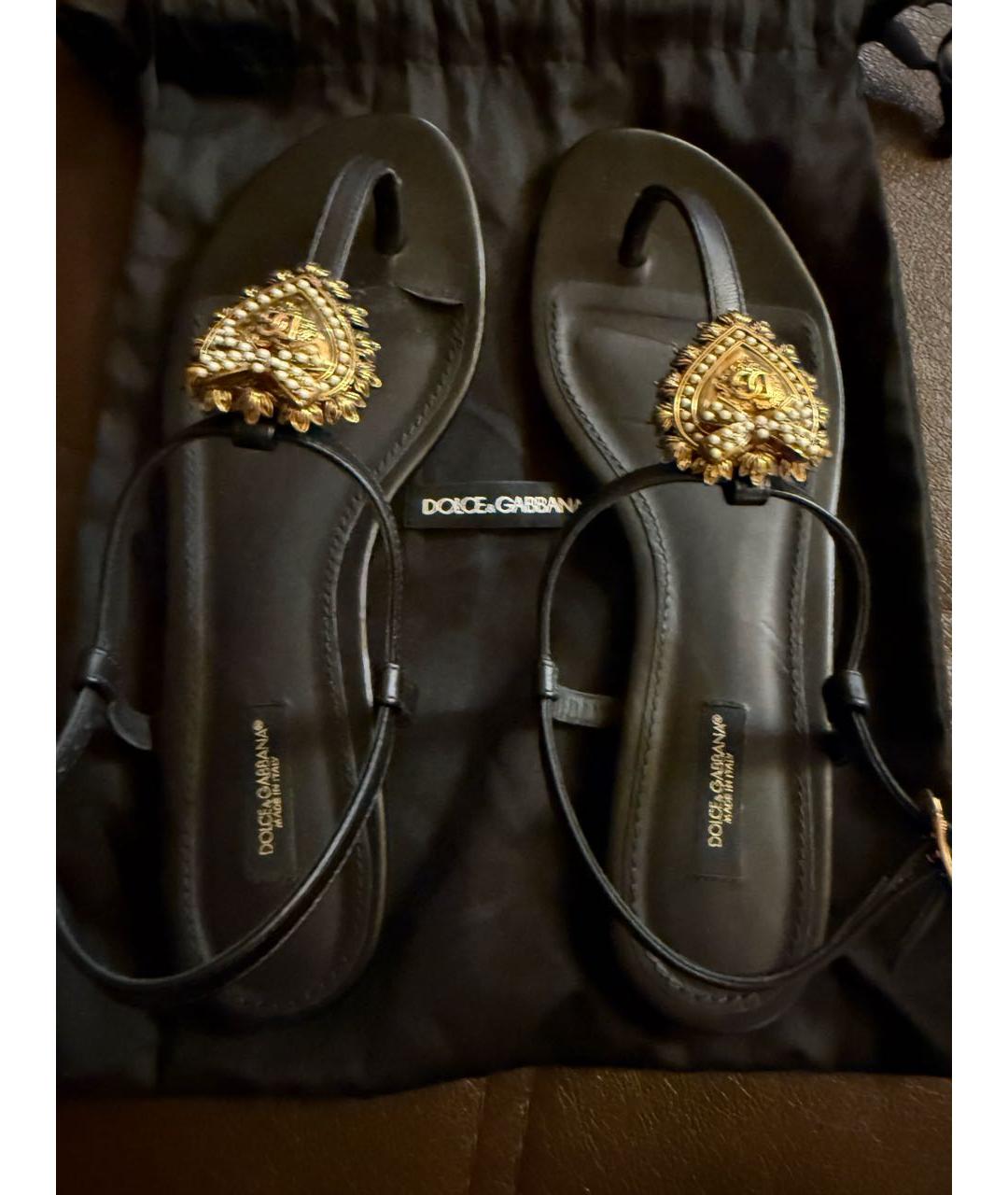 DOLCE&GABBANA Черные сандалии, фото 3