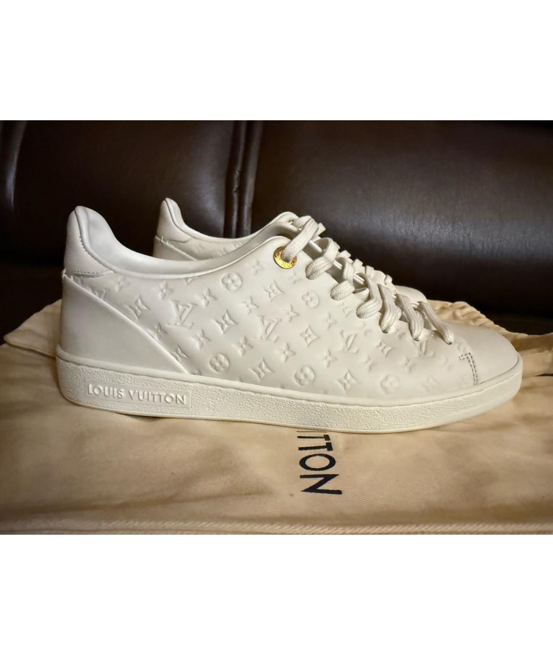 LOUIS VUITTON Белые кожаные кеды, фото 5