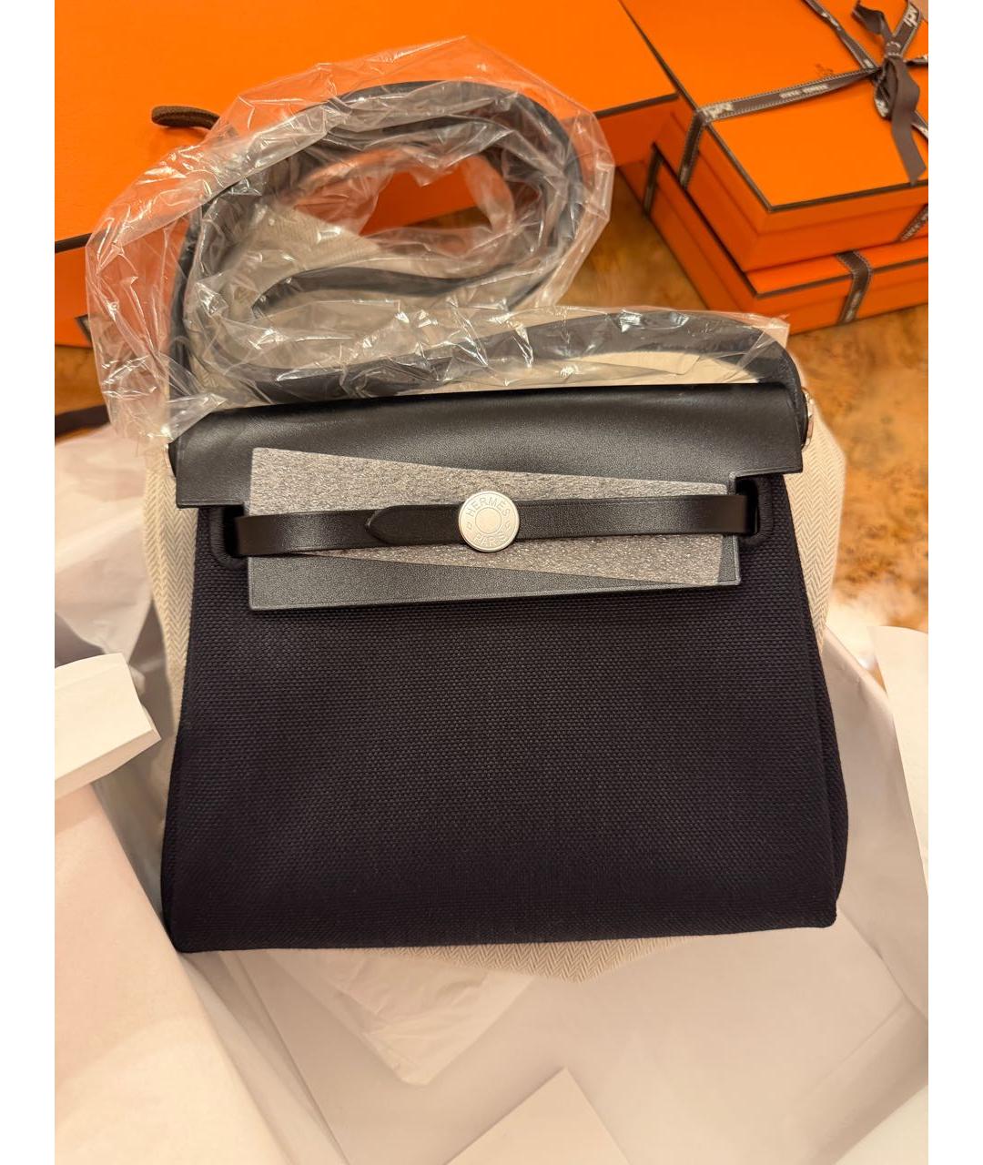 HERMES Черная деним сумка через плечо, фото 3